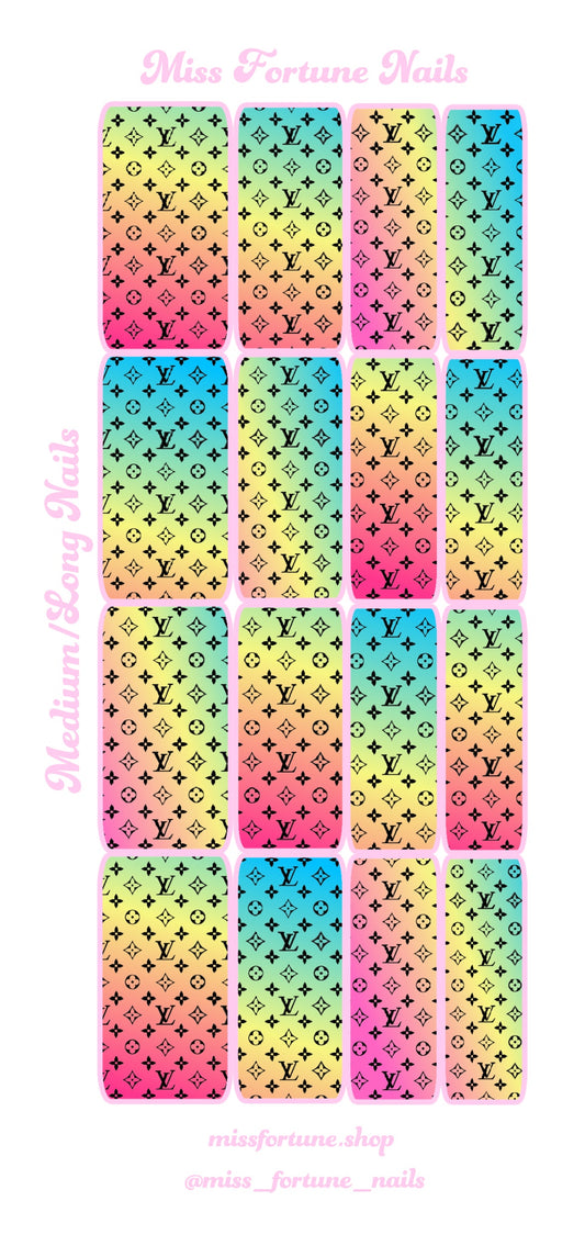 Rainbow LV Print Decals ♡